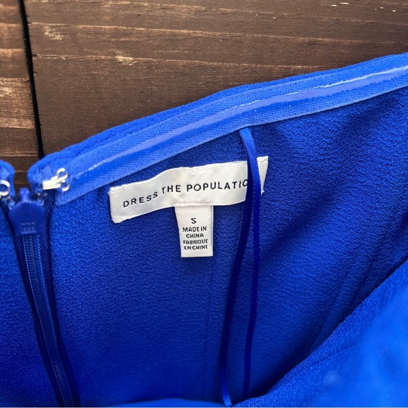 Dress The Population Electric Blue Cocktail Sheath Dress Sz Small - Picture 5 of 8